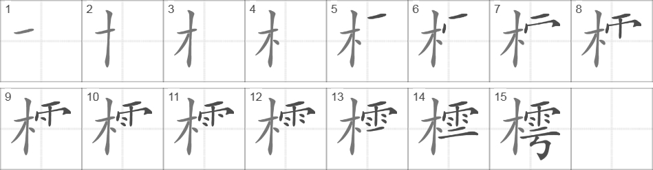 Написание иероглифа 樗