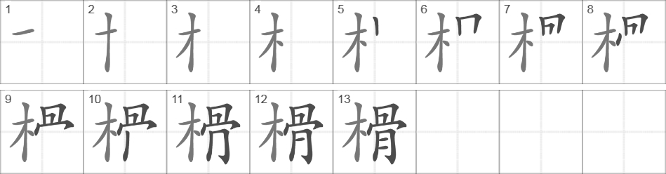 Написание иероглифа 榾