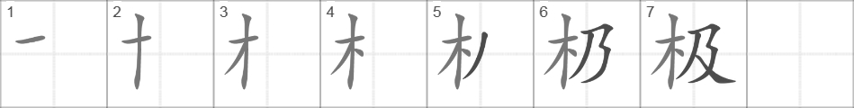 Написание иероглифа 极
