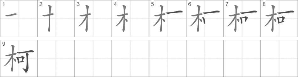 Написание иероглифа 柯