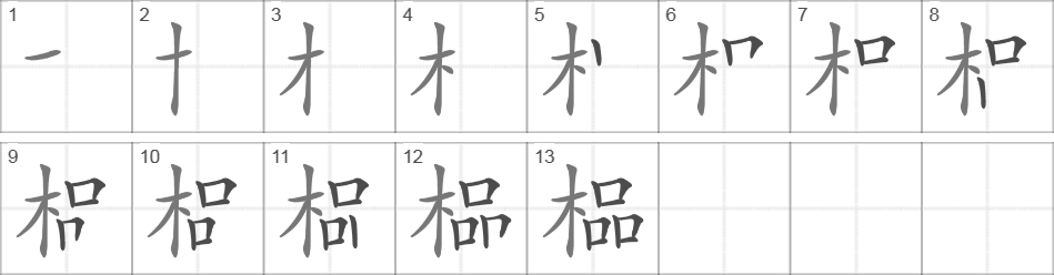 Написание иероглифа 榀