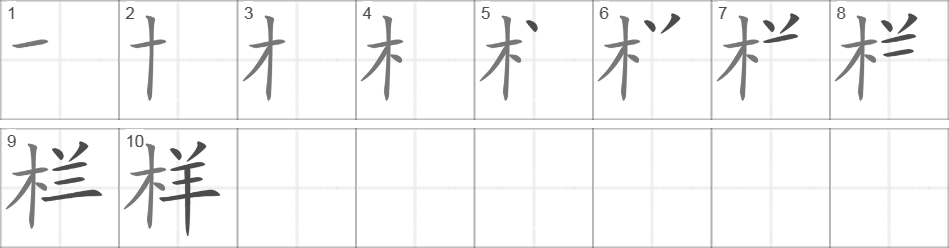 Написание иероглифа 样