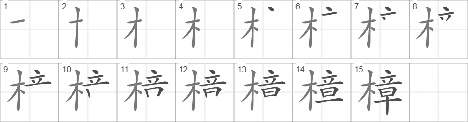 Написание иероглифа 樟