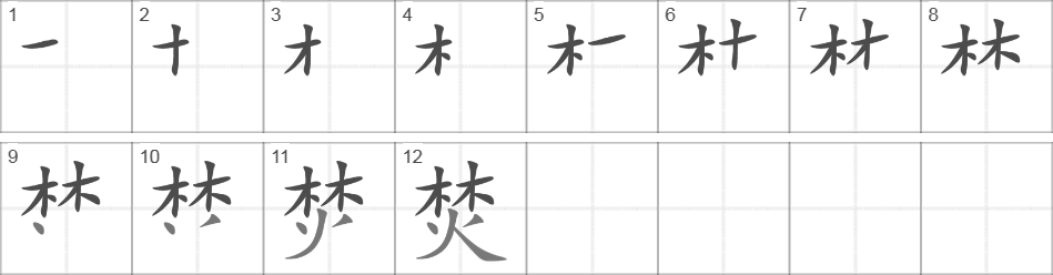 Написание иероглифа 焚