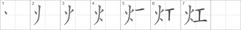 Написание иероглифа 灴