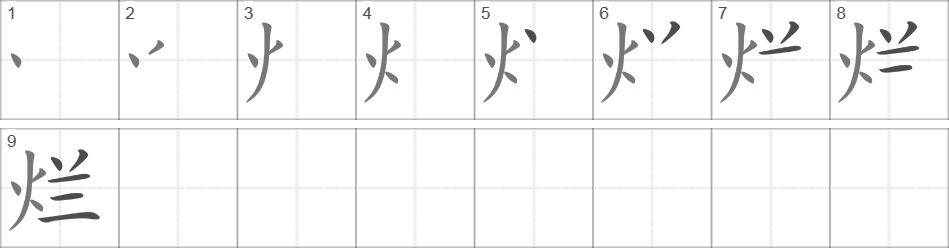 Написание иероглифа 烂