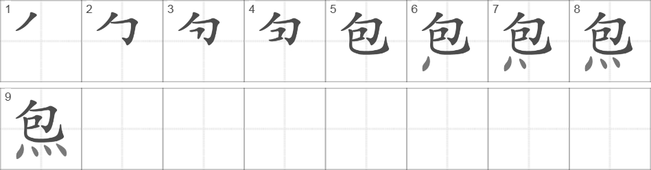 Написание иероглифа 炰