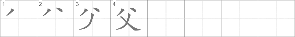 Написание иероглифа 父