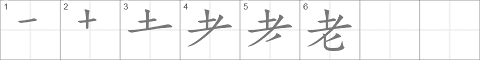 Написание иероглифа 老