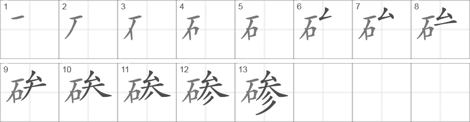 Написание иероглифа 碜