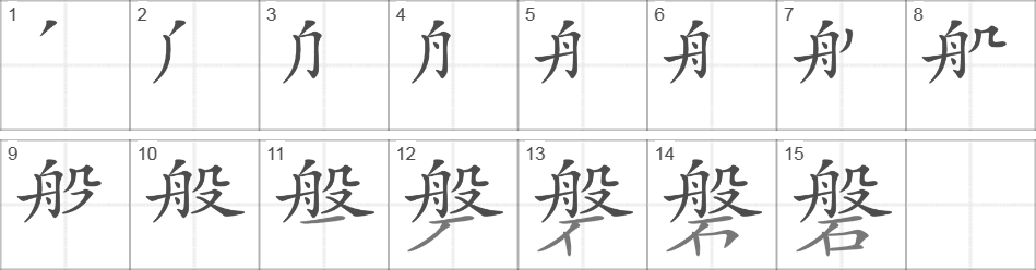 Написание иероглифа 磐