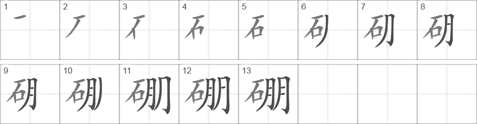 Написание иероглифа 硼