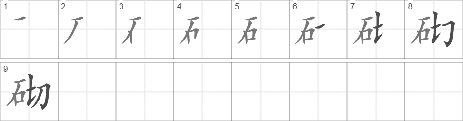 Написание иероглифа 砌