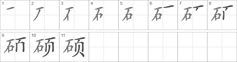 Написание иероглифа 硕