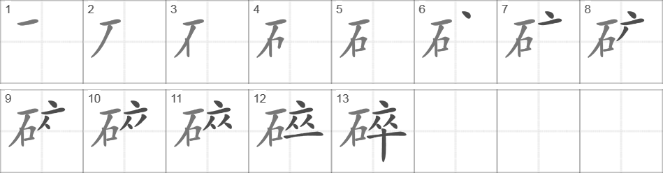 Написание иероглифа 碎