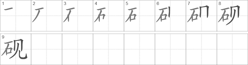 Написание иероглифа 砚