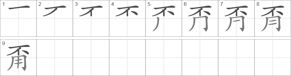 Написание иероглифа 甭