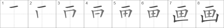Написание иероглифа 画