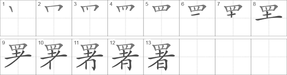 Написание иероглифа 署