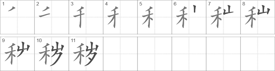 Написание иероглифа 秽