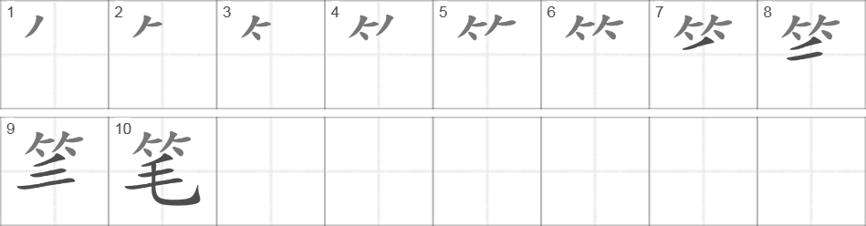 Написание иероглифа 笔
