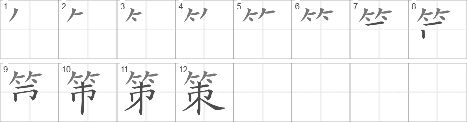 Написание иероглифа 策