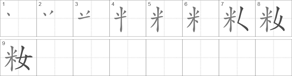 Написание иероглифа 籹