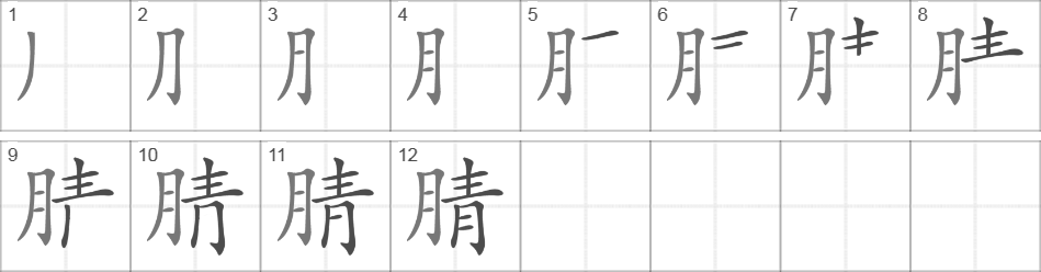 Написание иероглифа 腈