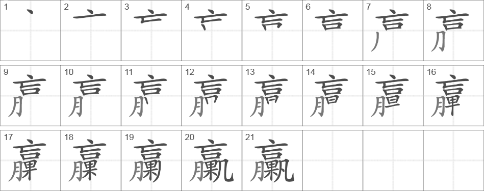 Написание иероглифа 臝