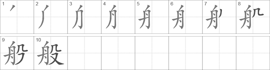Написание иероглифа 般