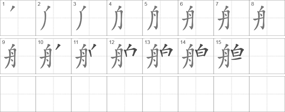 Написание иероглифа 艎