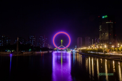 Колесо Глаз Тяньцзинь, ночь