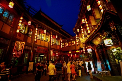 Древние улицы, ночь, Чэнду